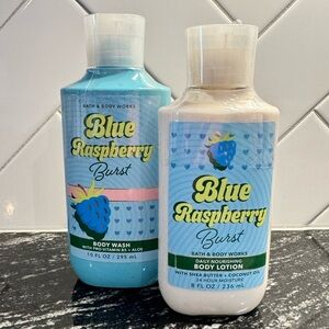 NEW Bath & Body Works Blue Raspberry Burst Body Wash & Lotion Set